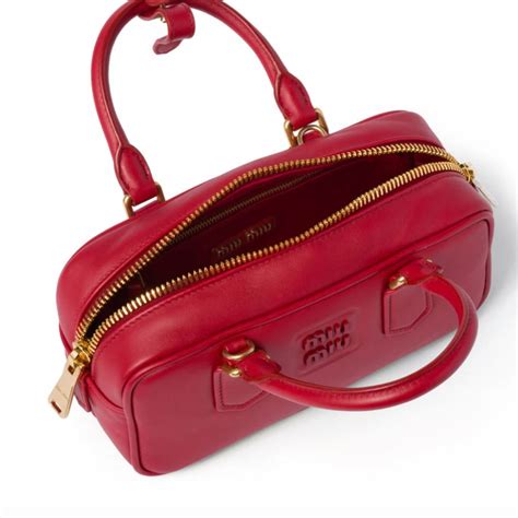 miu miu red pouch|Red Arcadie Leather Bag .